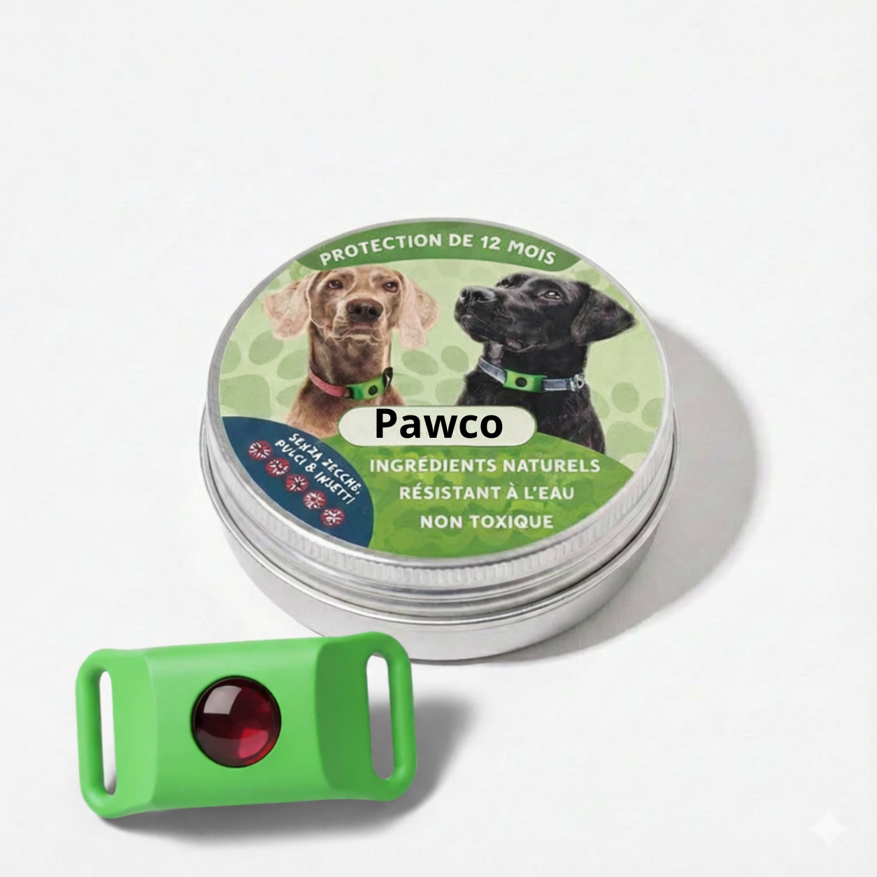 Pendentif Pawco™ - 12 mois de protection naturelle pour chiens