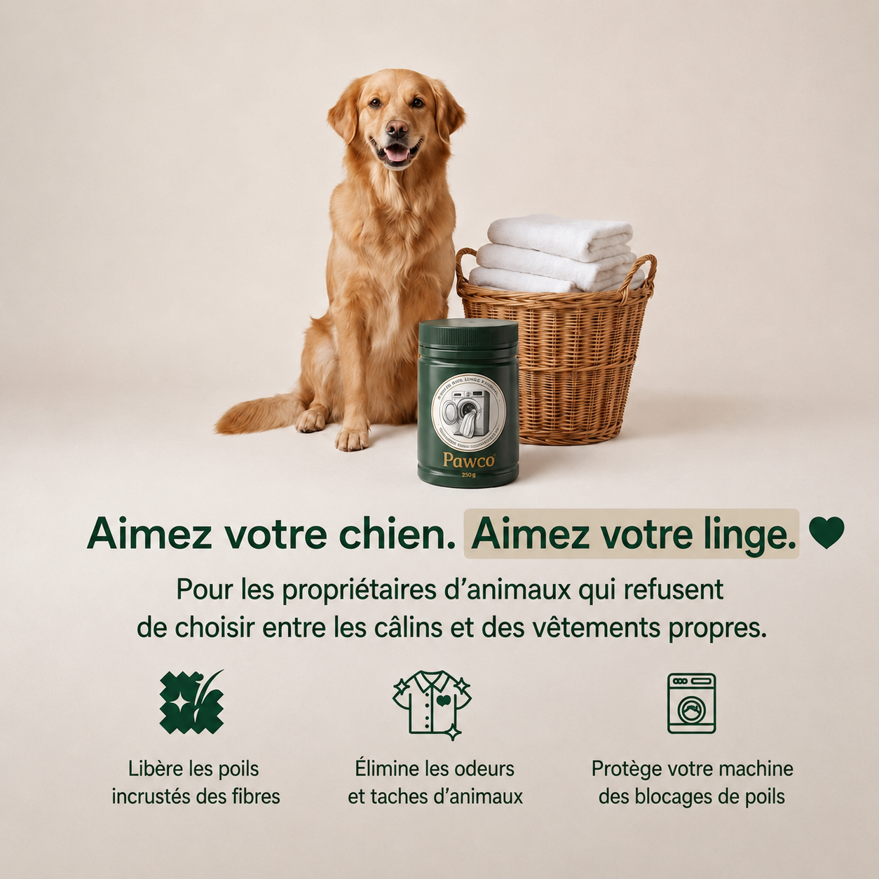 Dissolvant de poils d'animaux PawCo™