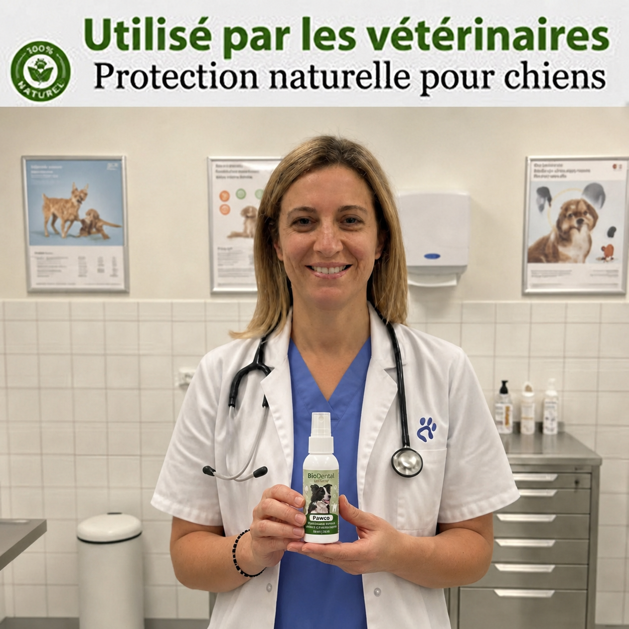 Spray Dentaire PawCo™ – Cible les bactéries responsables du tartre et de la mauvaise haleine chez le chien